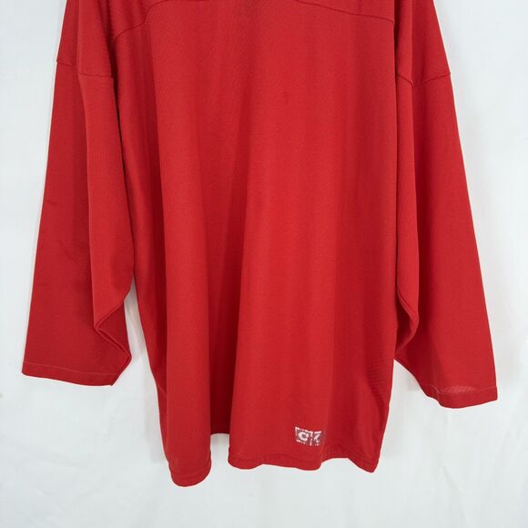 Vintage CCM Air-Knit Red BLANK Hockey Jersey Mens XL Canada Made - Picture 4 of 16